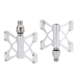 AMWRAP Spares Bike Pedals Folding Bike Pedal Aluminium Alloy Ultralight 94 * 114mm QR Quick Release Bearing Pedal For MTB / Folding / Road Bike Mountain Bike Pedals (Color : Silver)