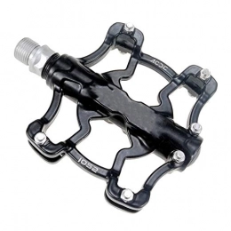 BEP Spares Bike Pedals, Magnesium Alloy CNC Process Non Slip Widen Pedals with for Mountain Road Trekking Bike, Black
