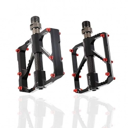 Samine Spares Bike Pedals Mountain Bicycles 9 / 16 Inch Carbon Fiber Bearings Aluminum Alloy Black 1 Pair