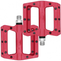 Bed Rail Spares Bike Pedals Mountain Bike Bearing Pedals Anti Slip Durable Ultralight MTB BMX Bicycle Cycling Road Bike Hybrid Pedals (Color : Red)