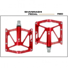 PQXOER Mountain Bike Pedal Bike Pedals Mountain Bike Pedals 1 Pair Aluminum Alloy Antiskid Durable Bike Pedals Surface For Road BMX MTB Bike 2 Colors (SMS-EX) (Color : Red)
