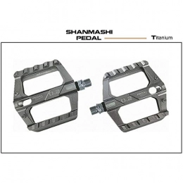 Lisansang Mountain Bike Pedal Bike Pedals Mountain Bike Pedals 1 Pair Aluminum Alloy Antiskid Durable Bike Pedals Surface For Road BMX MTB Bike 4 Colors (SMS-0.2) Suitable for a Variety Of Bicycles (Color : Titanium)