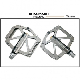 Lisansang Mountain Bike Pedal Bike Pedals Mountain Bike Pedals 1 Pair Aluminum Alloy Antiskid Durable Bike Pedals Surface For Road BMX MTB Bike 6 Colors (SMS-338) Suitable for a Variety Of Bicycles (Color : Titanium)