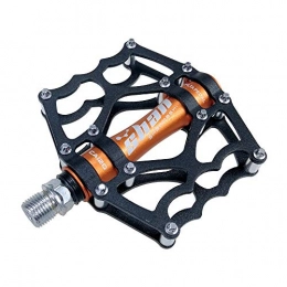 PQXOER Spares Bike Pedals Mountain Bike Pedals 1 Pair Aluminum Alloy Antiskid Durable Bike Pedals Surface For Road BMX MTB Bike 8 Colors (SMS-CA120) (Color : Orange)