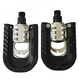 Goodvk Spares Bike Pedals Mountain Bike Pedals Aluminum Alloy Folding Pedals Bicycle Pedals Easy to Operate (Color : Black, Size : 10x7.1x3cm)