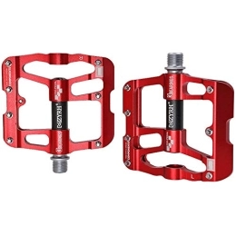 RUKDA Mountain Bike Pedal Bike Pedals Mountain Bike Pedals New Aluminum Antiskid Durable Mountain Bike Pedals Road Bike Hybrid Pedals With Free Installation Tool (Color : Red, Size : Free size)