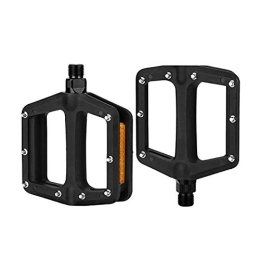 Lesrly-Cycle Mountain Bike Pedal Bike Pedals, Mountain Bike Pedals, Non-Skid Bearing Pedals, Lightweight Nylon Fiber Bicycle Platform Pedals, Suitable for All Bicycles, Black