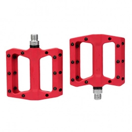 Madeinely Spares BIke Pedals Mountain Bike Pedals Nylon Fiber Bearing Pedals Oudoor Cycling Antiskid Bike Pedals Mountain Bike Pedals (Size:123 * 105.5 * 24mm; Color: Red)