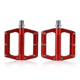 BRAZT Spares Bike Pedals, Mountain Bike Pedals with 3 Sealed Bearing, 9 / 16" Aluminum Alloy Bicycle Pedal for MTB BMX Road Cycling Folding Bikes, Red