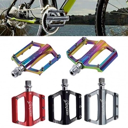 Buding Spares Bike Pedals Mountain Bike Road Bike Pedals, MTB Pedals Ultralight Colorful Aluminum Alloy Platform and Sealed Bearings, Non-slip Trekking Pedals