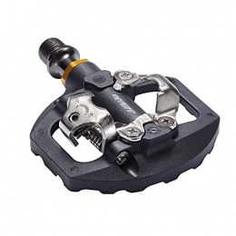 BANGHA Mountain Bike Pedal Bike Pedals Mountain Lock Pedal And Flat Pedal Dual-use Without Conversion Aluminum Alloy Self-locking Pedal Cycling Bike Pedals (Color : Black)