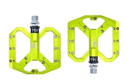 YOIQI Mountain Bike Pedal Bike Pedals Mountain Non-Slip Bike Pedals Platform Bicycle Flat Alloy Pedals 9 / 16" 3 Bearings For Road MTB Bikes Pedals (Color : Green)