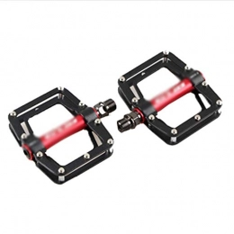 JDJFDKSFH Spares Bike Pedals Mountain Road In-Mold Machined Aluminum Alloy MTB Cycling Cycle Platform Pedal blackred