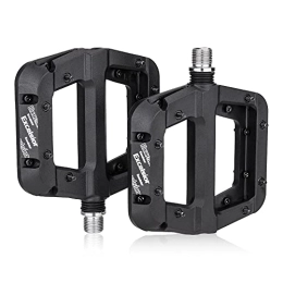 Generic Spares Bike Pedals MTB Bike Pedal Nylon 2 Bearing Composite 9 / 16 Mountain Bike Pedals High-Strength Non-Slip Bicycle Pedals Surface For Road BMX Mtb Pedals (Color : Black)