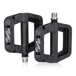YOIQI Mountain Bike Pedal Bike Pedals MTB Bike Pedal Nylon 2 Bearing Composite 9 / 16 Mountain Bike Pedals High-Strength Non-Slip Bicycle Pedals Surface For Road BMX Pedals (Color : Black)