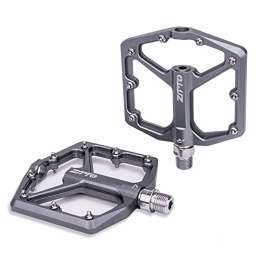 ComfYx Spares Bike Pedals MTB Ultralight Bike Pedal Flat CNC Aluminum Alloy AM Road Bicycle Smooth Bearings 9 / 16 Thread Large Area Mountain Bike Pedals (Color : JT07-Gray)