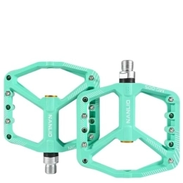 GiereR Spares Bike Pedals MTB Ultralight Flat Pedal Bearings Mountain BMX Anti-slip Big Foot Bushing Colorful Nylon Plastic 9 / 16" Bicycle Mtb Pedals (Color : MG005 Green)