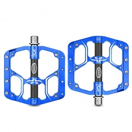 CBPE Mountain Bike Pedal Bike Pedals, New Aluminum Alloy Mountain Road Bike Hybrid Pedals with 3 Ultral Sealed Bearings, Cr-Mo CNC Machined 9 / 16 Inch, Blue