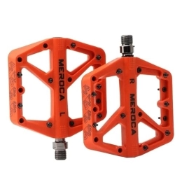AMWRAP Spares Bike Pedals Non-slip MTB Pedal Nylon Fiber Widened Sealed Bearings Bicycle Platform Pedal For Road Bike BMX Ultra-Light Bicycle Parts Mountain Bike Pedals (Color : Orange)