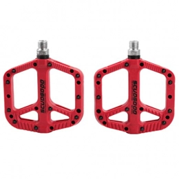 CDSL Mountain Bike Pedal Bike Pedals Nylon Fabric Anti Slip Durable Mountain Bike Pedals Ultralight Mtb Bike Hybrid Pedals for 9 / 16 Inch (Color : Red)