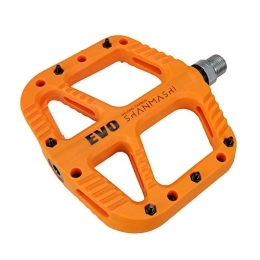 SIRUL Spares Bike Pedals, Nylon Fiber 9 / 16" Cycling Wide Platform Flat Pedals, Lightweight Stable with Anti-slip Cycling Bike Pedal for Road / Mountain / MTB / BMX Bike, Orange