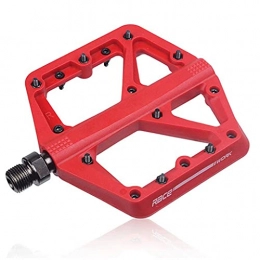 NZKW Spares Bike Pedals, Nylon Fiber Sealed Bearing Anti-Skid 9 / 16" Bicycle Cycle Platform Flat Pedals, For Mountain Bikes / Road Bicycles / BMX / MTB(Red)