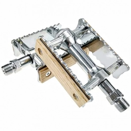 FSJD Mountain Bike Pedal Bike Pedals Retro Bicycle Pedals Fixed Gear Folding, Mountain, road Bike Pedal Cycling Parts, Silver, 9cm×7.6cm×1.4cm
