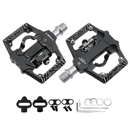 AXOINLEXER Mountain Bike Pedal Bike Pedals, SPD Clipless Pedals Universal Road Bike MTB Pedal Bicycle Platform Pedals Compatible for Mountain / Road Bike, Black