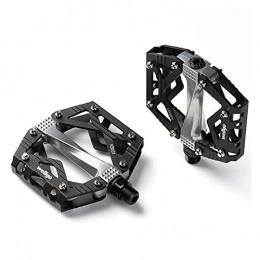 SXCXYG Spares Bike Pedals Ultralight Bicycle Pedals Flat Alloy Pedals Mountain Bike Pedals 9 / 16" Sealed Bearings Pedals Non-Slip Flat Pedals Mtb Pedals (Color : Black)