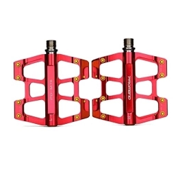 RONGJJ Spares Bike Pedals, Universal Mountain Bicycle Pedals Platform Cycling Lightweight Aluminum Alloy bearing pedal pedal riding, prevent foot slip, Red