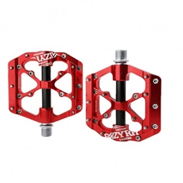 linjunddd Spares Bike Pedals Universal Mountain Bicycle Pedals Platform Cycling Ultra Sealed Bearing Aluminum Alloy Flat Pedals Red Black 1pc