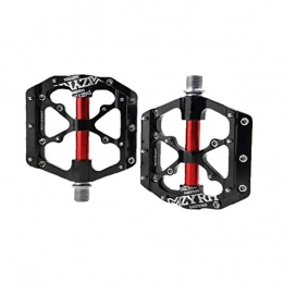 IUwnHceE Mountain Bike Pedal Bike Pedals Universal Mountain Bicycle Pedals Platform Cycling Ultra Sealed Bearing Aluminum Alloy Flat Pedals Red Black 1PC