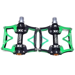 YOIQI Mountain Bike Pedal Bike Pedals Wide Flat Mountain Road Cycling Bicycle Bike Pedal 3 Sealed Bearings 9 / 16 MTB BMX Pedals 5 Colors Available Pedals (Color : Green)