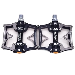 YOIQI Mountain Bike Pedal Bike Pedals Wide Flat Mountain Road Cycling Bicycle Bike Pedal 3 Sealed Bearings 9 / 16 MTB BMX Pedals 5 Colors Available Pedals (Color : Titanium color)