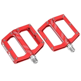Pokerty9 Spares Bike Pedals, Wide Platform Aluminum Alloy High Strength Pedal, for Road Bike Mountain Bike(red)