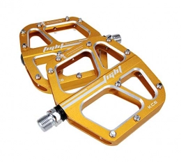 BIKERISK Spares BIKERISK Bike Pedal, CNC Machined Aluminum Alloy Body Sealed bearings, MTB BMX Cycling Bicycle Pedals 9 / 16" Cr-Mo Spindle, Gold