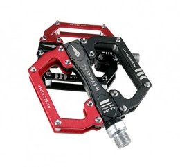 BIKERISK Spares BIKERISK Bike Pedals MTB Mountain Flat Road BMX Bicycle Metal Cycling 9 / 16" Thread Spindle Non-Slip CNC Aluminum Alloy Durable Fixed Gear, Red