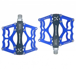 BIKERISK Spares BIKERISK Ike Pedals 9 / 16", Non-Slip Bike Pedal Mountain Bicycles Platform Pedals Aluminum Alloy Flat 3 Sealed Bearing Axle for MTB BMX Road Cycling, Blue