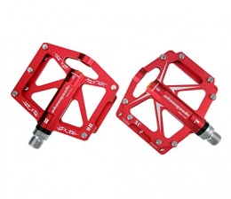 BIKERISK Spares BIKERISK Mountain Bike Pedals MTB, Road Bicycle, BMX, Injection Aluminum Body, Cr-Mo CNC Machined 9 / 16" Screw thread Spindle, Three Pcs Ultra Sealed bearings, Red