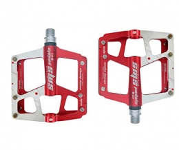 BIKERISK Spares BIKERISK Super wide three bearing aluminum alloy bearing pedals to increase high strength shaft heart Palin ankle mountain, Red