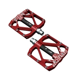 BINTING Spares BINTING Bike Pedals Aluminum Alloy Bicycle Pedals Mountain Bike Pedal with Removable Anti-Skid Nails, Red