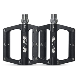 BINTING Spares BINTING Bike Pedals Aluminum Alloy Wide Platform Flat Non-Slip Bicycle Pedals for Road Mountain BMX MTB Bike, Black