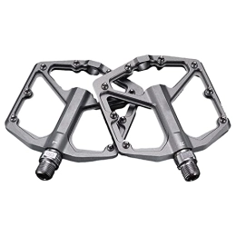 BINTING Spares BINTING Bike Pedals Lightweight Aluminum Alloy with Removable Anti-Skid Nails for Mountain, Road, Folding Bicycle, 1Pair Pedals, Gray
