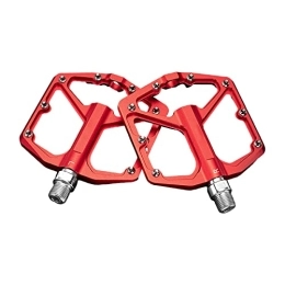 BINTING Spares BINTING Bike Pedals Lightweight Aluminum Alloy with Removable Anti-Skid Nails for Mountain, Road, Folding Bicycle, 1Pair Pedals, Red