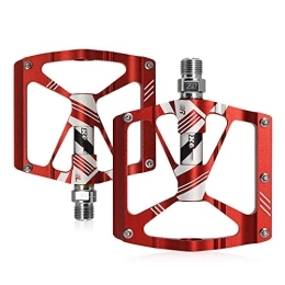 BINTING Mountain Bike Pedal BINTING Bike Pedals Sealed Bearing Aluminum Alloy Lightweight Non-Slip Bicycle Pedals for Road Mountain BMX MTB Bike, Red