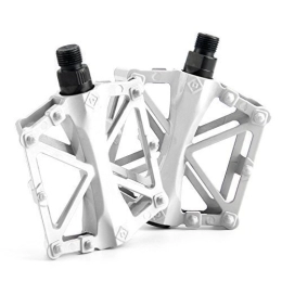 BINTING Mountain Bike Pedal BINTING Bike Pedals with 16 Anti Skid Pins, Lightweight Aluminum Alloy Platform Pedal for Mountain Road Bicycle, White