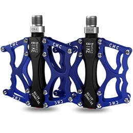 Eyands Spares Blue Bike Pedals MTB Pedals - Mountain Bike Pedals of Aluminum Alloy with Non-Slip and 3 Bearings Design, 9 / 16 Bicycle Platform Pedals for Most of Mountain Bikes, Road Bikes