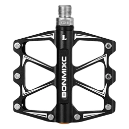 BONMIXC Spares BONMIXC Flat Road Bike Pedals Lightweight MTB Pedals Sealed Bearing Mountain Bicycle Pedals 9 / 16" (Black2)