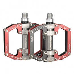 BONMIXC Spares BONMIXC Mountain Bike Pedals Flat Cycling Pedals Aluminum Alloy Road Bike Pedals Red Sealed Bearing 9 / 16 Thread