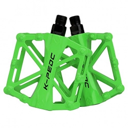Boruizhen Bike Platform Pedals Lightweight Road Cycling Bicycle Pedals for MTB BMX (Green)